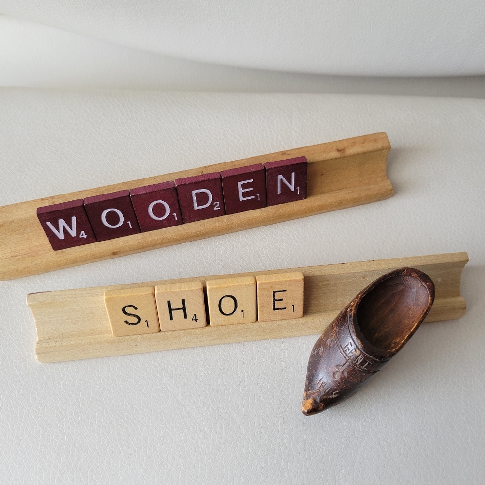 Vintage Carved Wooden Shoe ~ Clog ~ Antique ~ 1914 ~ Souvenir? ~ Cute!